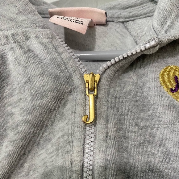 Juicy Couture Kids Gray Velour Track Suit Zip Up Jacket - Picture 6 of 8